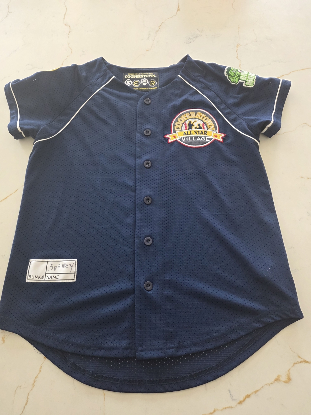 Cooperstown Village Navy Kids Button-Front Jersey